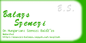 balazs szenczi business card